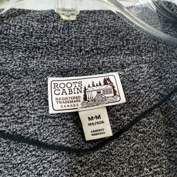 ROOTS Cabin Shawl Cotton Open Cardigan Sweater Knit Pockets Slits Lightweight M - Picture 7 of 15